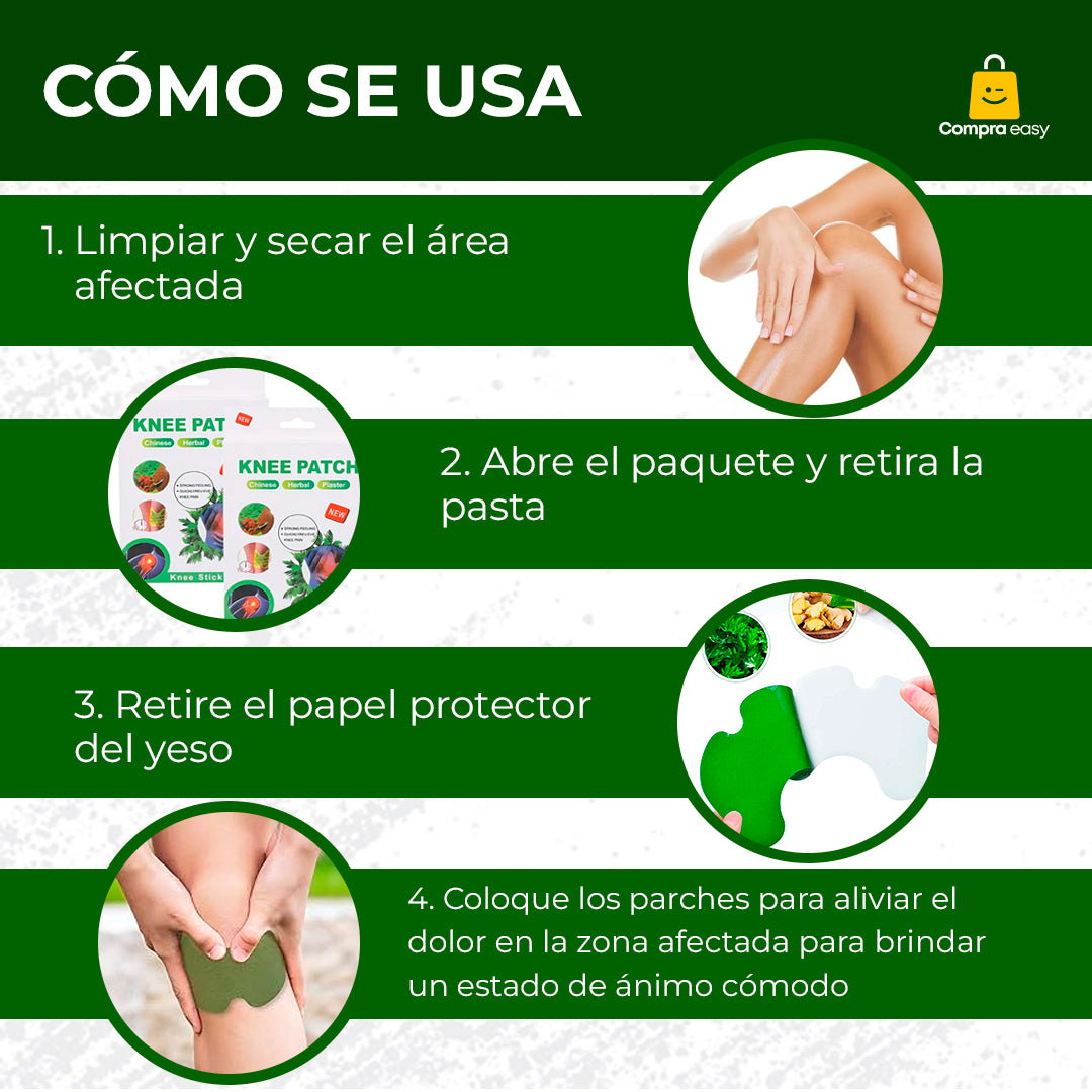 Alivio Instantáneo para el Dolor de Rodilla | Parches Naturales x12 Unidades + ENVÍO GRATIS